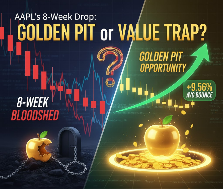 Apple's($AAPL) 8-Week Losing Streak: Is This a Rare "Golden Pit" or a Value Trap? - Article cover image